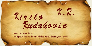 Kirilo Rudaković vizit kartica